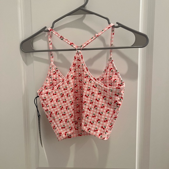 Pink Heart Pattern Sports Bra with Racerback - Picture 3 of 3